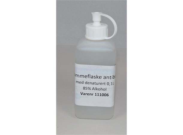 Lommeflaske sprit 85% - 0,1L Denaturert antibac sprit