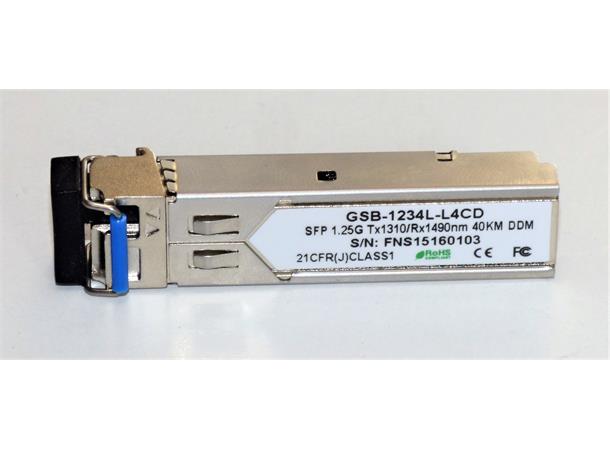 SFP BiDi 1.25 Gb TX1310/ RX1490, 0-20km Cisco, DDM, LC connector