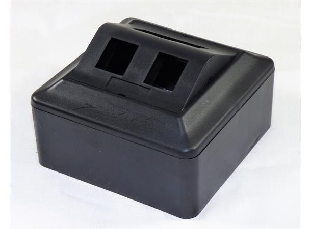 Smartbox påvegg for 2xKeystone Svart inkl. kappe 32mm. FF6010ABC & FF6010D