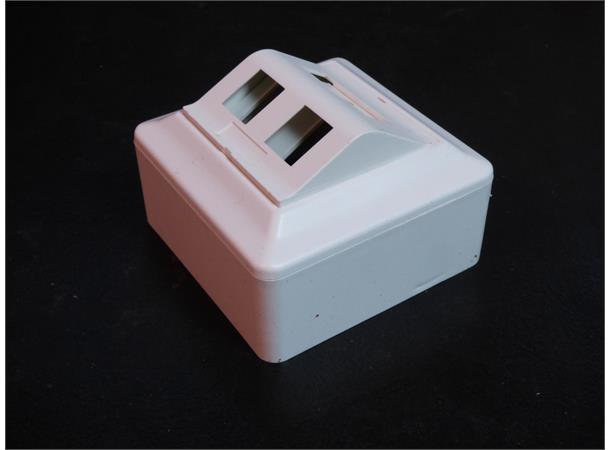 Smartbox påvegg for 2xKeystone Polarhvit inkl. kappe 32mm. FF6010ABC & FF6010D