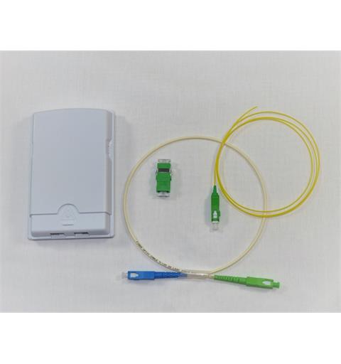 FTTH-uttak m/ SC/apc pigtail & adapter HFP8007, SC/APC-SC ABO-kabel 0.5m