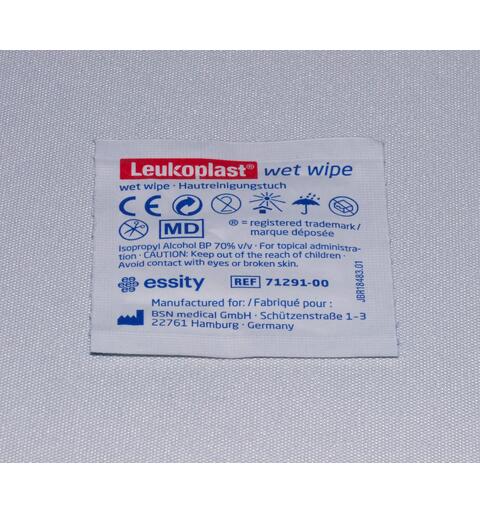 Leukoplast wet wipes Renseservietter 100 stk m/isopropanol  tidl.Cutisoft