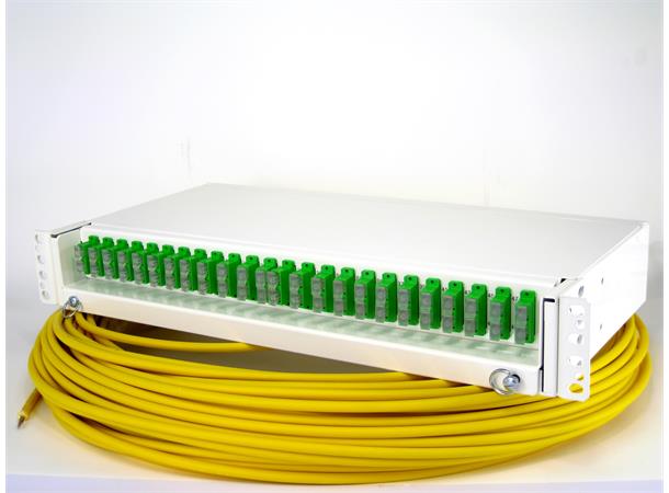 48 fiber SM QXAI SCapc 50meter Preterminert Montert i 1,5U patchpanel