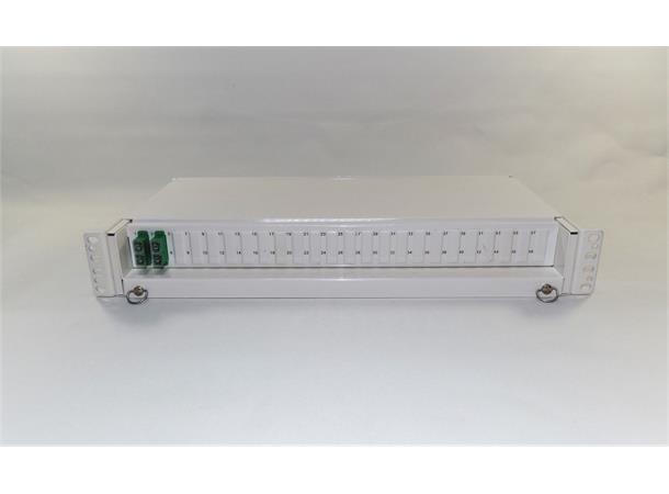 48 SC Serie-E panel 2SC/apc+4Pig+22Bplug m/2xSC/apc adap + 4xSC/apc + 22xBlindp