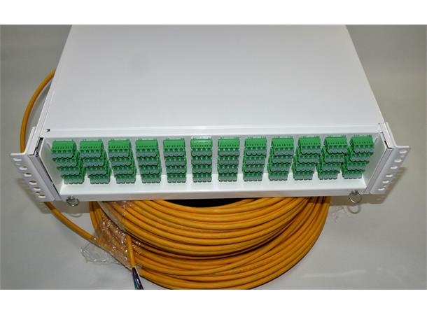 192 fiber SM QXXI LC/APC 50meter (2x96f) Preterminert montert i 2U patchpanel